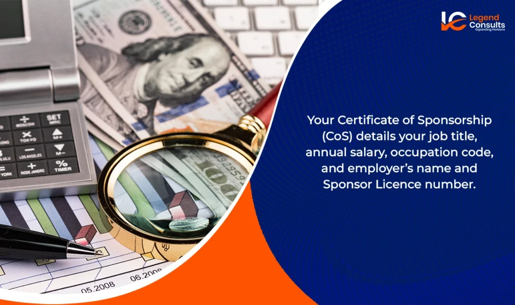 Certificate of Sponsorship includes job title, salary, occupation code, and sponsor details